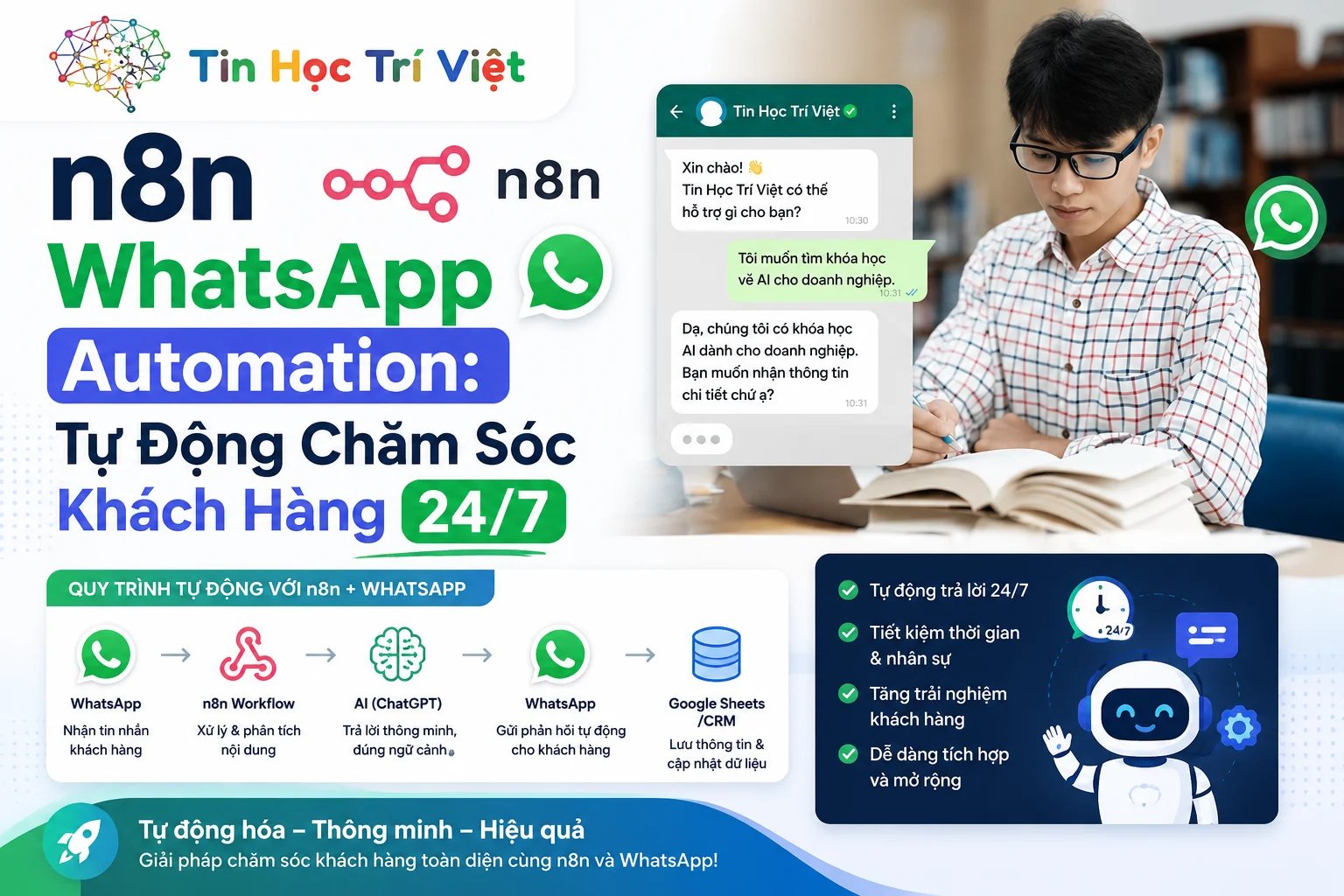 n8n WhatsApp Automation: Tự Động Chăm Sóc Khách Hàng 24/7