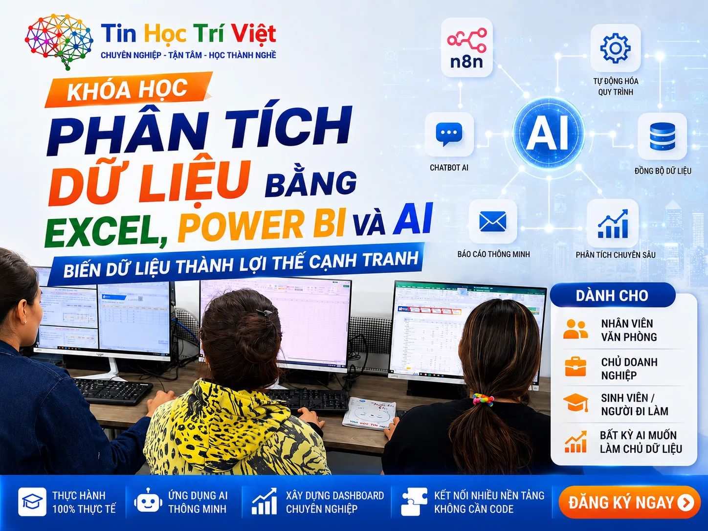 Khóa Học Phân Tích Dữ Liệu Bằng Excel, Power BI Và AI