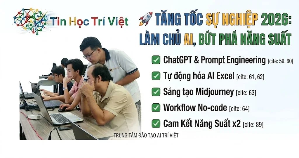 Ứng Dụng AI Tăng Năng Suất Công Việc 2026 - Trí Việt TPHCM